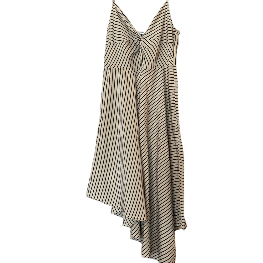 Mango Black and White Asymmetrical Dress
